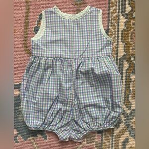Mint Magnolia Plaid Baby Romper